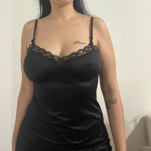 Vintage 70s/80s Witchy CottageCore Lace Adorned Mini Fairy Goth Slip Dress - Picture 7 of 8